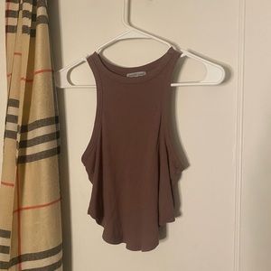Brown Ribbed Tank